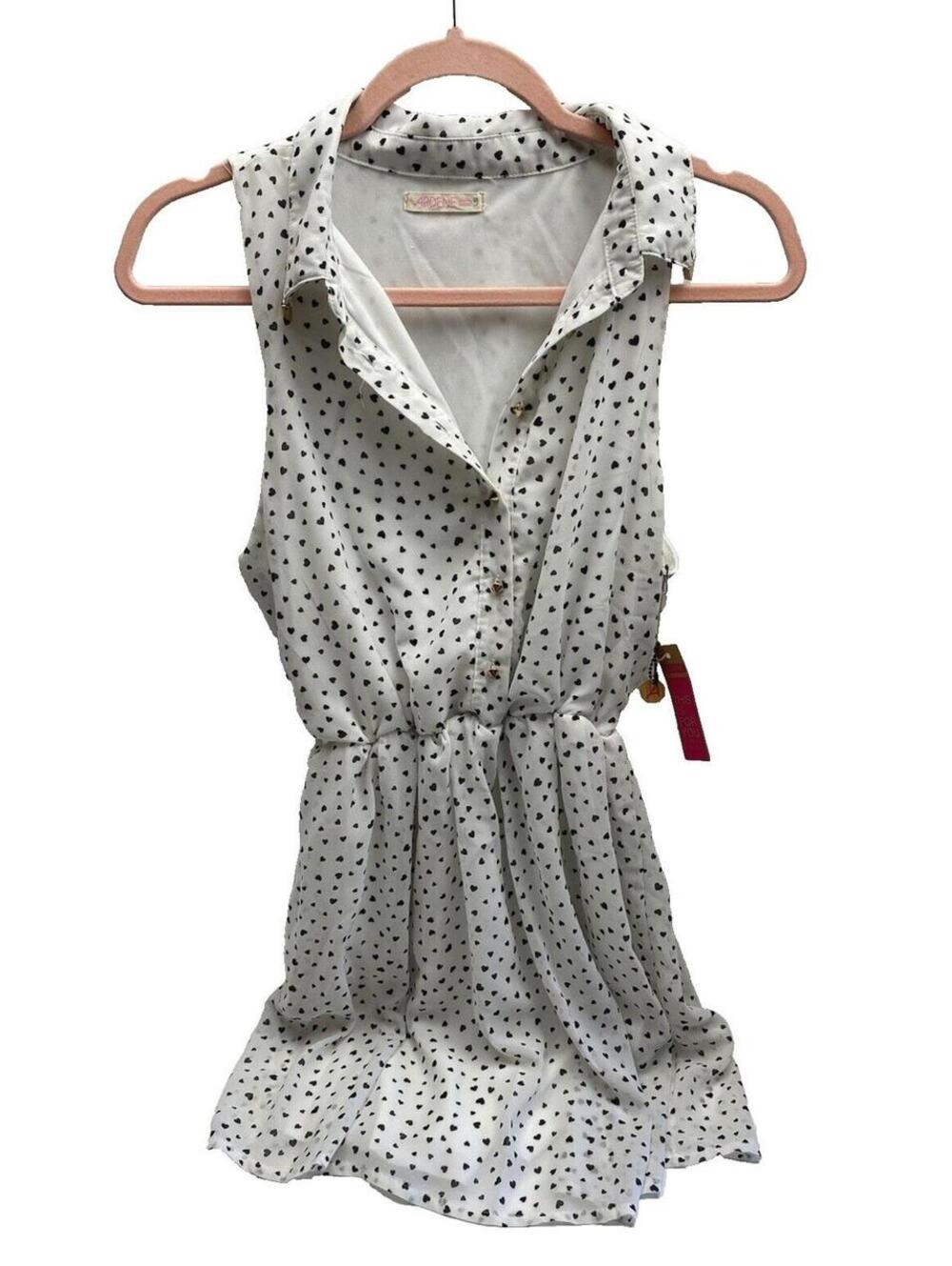 Women’s Large Black & White Summer Dress, Elegant Gold Accents for a Chic Look